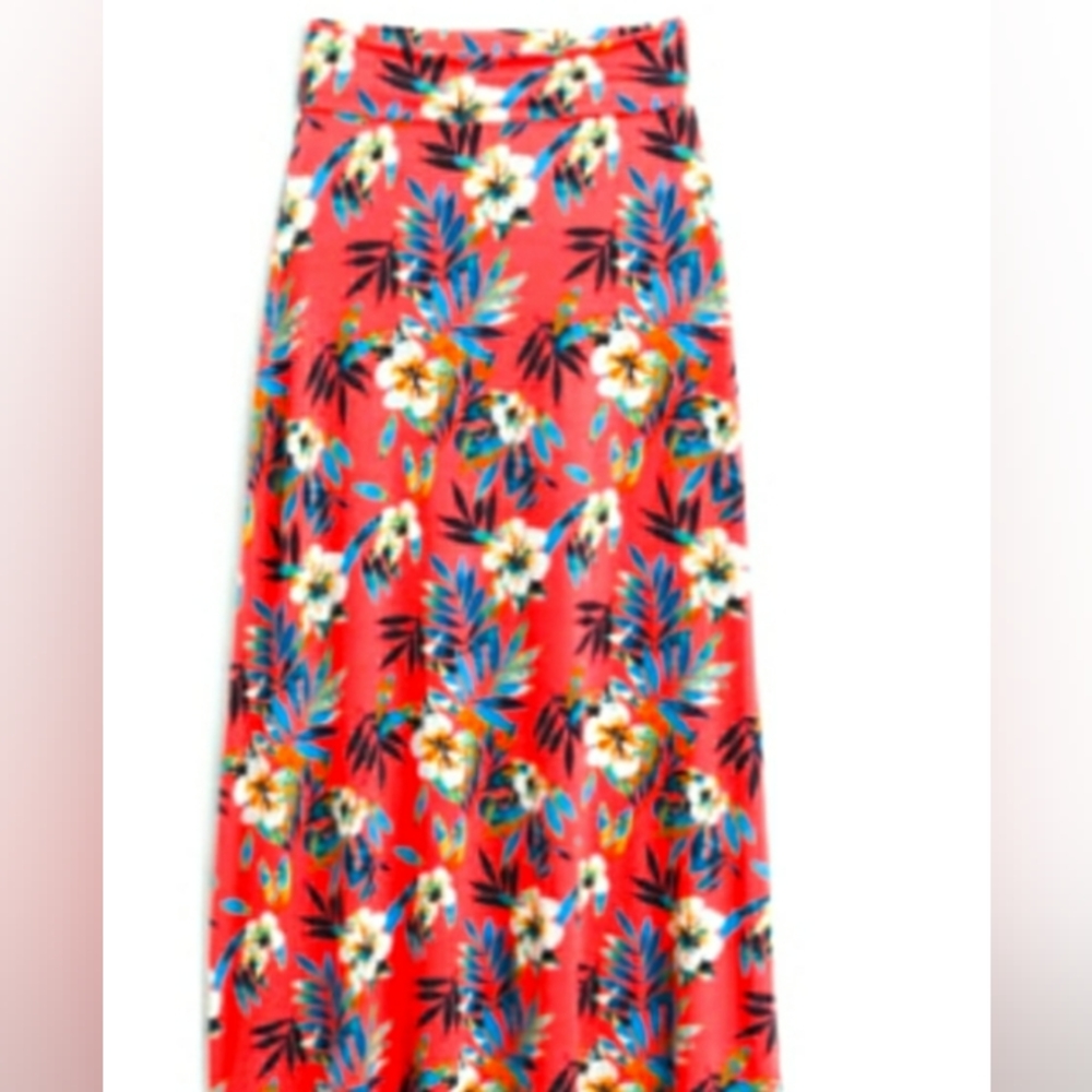 Tropical Print Floral Maxi Skirt Size Petite Small NWT